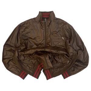 Rocawear Y2K Hip Hop Windbreaker Bomber Jacket Brown 3XL‎